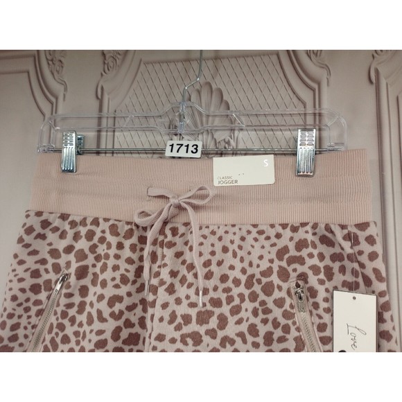 NWT Love Streak Classic Jogger Sweatpants Women's SZ S Pink Animal Print Pockets - Picture 3 of 16
